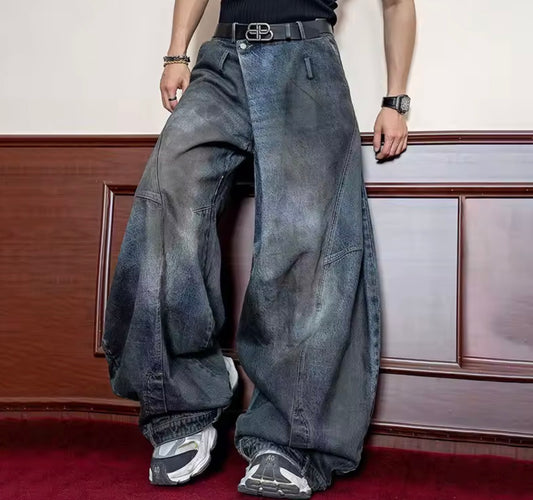 Blue grunge denim jeans